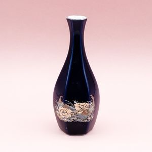 Bud Vase, Cobalt Blue & Gold, Vintage Collectibles